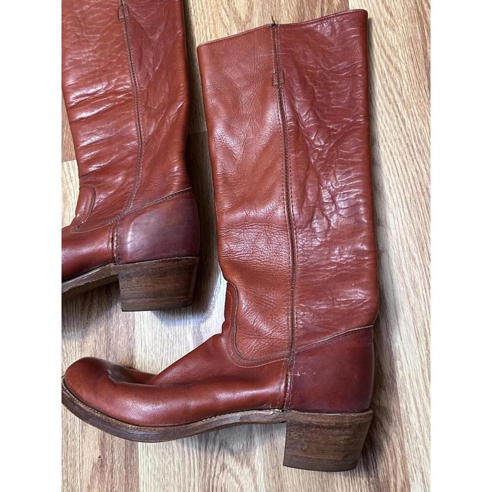 Frye Women's Tall Leather Boots in Cognac Brown - Picture 2 of 13